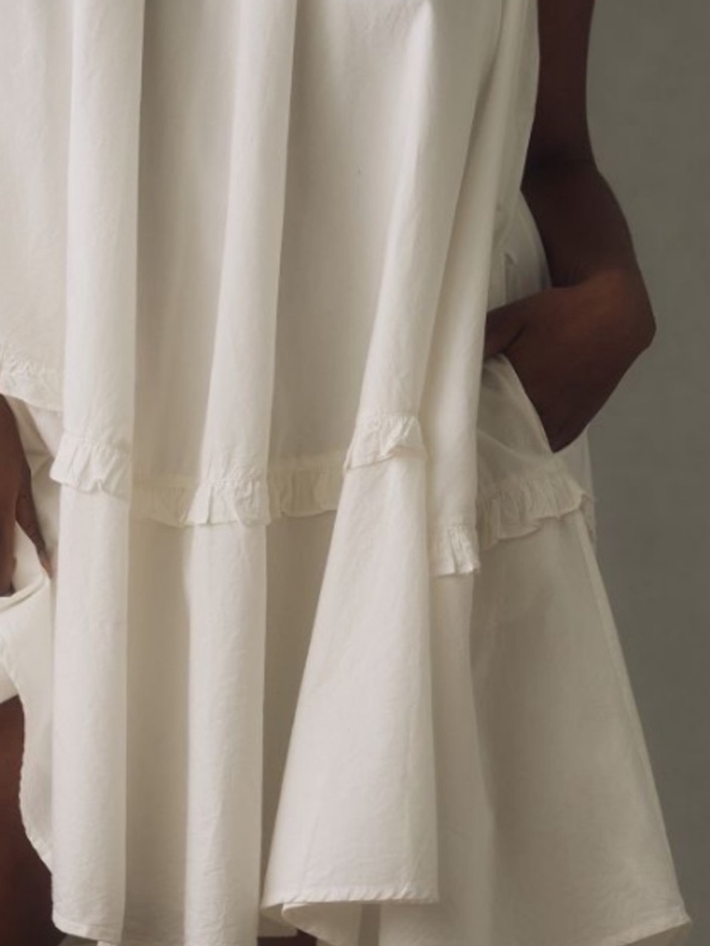 By Anthropologie V-Neck Swing Tunic Dress White Small - Picture 2 of 12